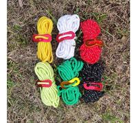 QIALAI 4 sets of windproof strings+ double-eye buckle umbrella strings, tent fixed strings, pulley fixed strings, camping windproof strings, each 4m long, 30g polypropylene material, color random