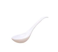 QIALAI Large Soup Spoon, 35cm Long Handle Serving Spoon with Deep Bowl, Food Safe PP Kitchen Ladle for Soups, Rice & Serving, White