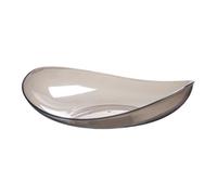 QIALAI Scandinavian Fruit Plate, Large Serving Platter for Kitchen Dining, Food Safe PET Plastic, Stackable & Durable Fruit Vegetable Snack Tray, Modern Home Decor (Grey)