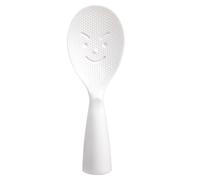 QIALAI Stand-Up Rice Spoon, Self-Standing Serving Spoon for Rice Cooker & Kitchen, Smiley Face Design, Non-Stick PP Material, White, 21cm