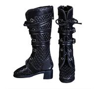 Qialexicon Doll Shoes, Lace-Up Boots, Doll Boots, High Shaft, BJD Shoes, Belt Accent, Textured Surface, 1/4 Compatible, Balance Design, Improves Coordination Complexion, Visual Effect, Suitable for