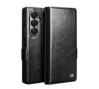 QIALINO for Samsung Galaxy Z Fold 7 Leather Case, Premium Handmade Luxury Genuine Leather Wallet Flip Shockproof Case with [Card Slots] [Magnetic Closure] [Kickstand] for Galaxy Z Fold 7 (Black)