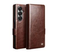 QIALINO for Samsung Galaxy Z Fold 7 Leather Case, Premium Handmade Luxury Genuine Leather Wallet Flip Shockproof Case with [Card Slots] [Magnetic Closure] [Kickstand] for Galaxy Z Fold 7 (Brown)
