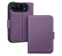 Qialino Leather Wallet Case for iPhone Duo with Foldable Stand, Purple