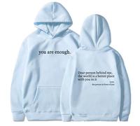 Qiamia You Are Enough Hoodie Sweatshirt, dear person behind me hoodie, Unisex Solid Hoodie with Pockets (Sky blue 02,5XL)