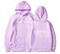 Qiamia You Are Enough Hoodie Sweatshirt, dear person behind me hoodie, Unisex Solid Hoodie with Pockets (Light purple 01,XXL)