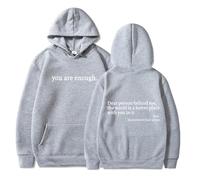 Qiamia You Are Enough Hoodie Sweatshirt, dear person behind me hoodie, Unisex Solid Hoodie with Pockets (Gray 01,4XL)