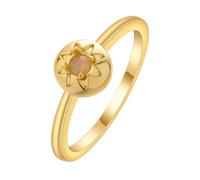 QIAMNI Gold - Plated Opal Sun Ring, Thin Stackable Band, Bridesmaid Gift Dainty Minimalist Everyday Jewelry