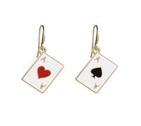 QIAMNI Poker Hearts & Spades Earrings for Women Girls Creative Temperament Hypoallergenic Hoop Earrings (Gold)
