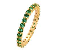 QIAMNI Stackable Eternity Ring with Multi - Gem Zircon - Symbol of Endless Love for women for gifts (Green)