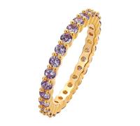 QIAMNI Stackable Eternity Ring with Multi - Gem Zircon - Symbol of Endless Love for women for gifts (Purple)
