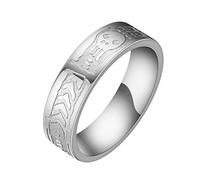 QIAMNI Stainless Steel Georgian Skeleton Rings Fashion Personalized Gold Silver Thumb Ring Jewelry Gift for Women Men Girls(Silver14)