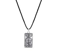 QIAMNI Two Sided Wheel of Fortune Pendant Neckalce for Men Women Tarot Card Divination Necklace Its a Lucky Charm Gift Fortune Teller Jewelry Pagan