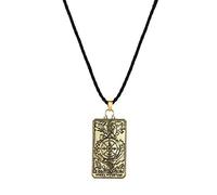 QIAMNI Two Sided Wheel of Fortune Pendant Neckalce for Men Women Tarot Card Divination Necklace Its a Lucky Charm Gift Fortune Teller Jewelry Pagan