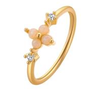 QIAMNI Women's Vintage - style Clover Gemstone Ring, Exquisite Jewelry with Profound Meaning for Women
