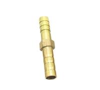 Qian Grove 4mm 5mm 6mm 8mm 10mm 12mm 14mm 16mm 19mm 25mm Equal Hose Barb Straight 2 Way Brass Pipe Fitting Coupling Joint(10mm Length 65mm)