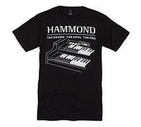 QIAN Hammond Organ B3 Printed T-Shirt Graphic Tee Men Shirt Black XL