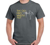 QIAN The Old Grey Whistle Test Printed T-Shirt Graphic Tee Men Shirt Dark Grey M