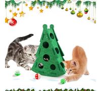 QIANAI Christmas Cat Felt Box Toy, Intelligence Toy Cat Cave, Christmas Toy for Cats, Cat Activity Alone, Educational Toy Box for Cats, Food Toy Cat