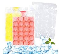 QIANCAIWANG 2 Pack 480 Ice Cubes, Disposable Ice Bag, Self-Sealing Ice Cube Bags with Funnel for Freezer, Cocktail, Whiskey, and Baby Food