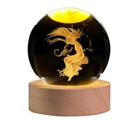 QIANCHANG 3D Laser Etched Scorpio Crystal Ball with LED Light Base, Constellation Decor Glass Sphere Lamp, Zodiac Astrology Birthday Gifts for Women Kids