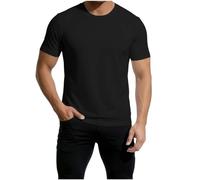 QIANCOME Post Surgery Shirt Men Snap Recovery Top Button Short Sleeve Tshirts Loose Fit Access Blouse Shoulder Chemo Hospital Clothing Full Open Side Tees Tear Away Press Stud Functional A Black XXL