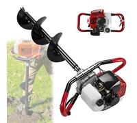 QianCruxtacy Auger Post Hole Digger 2/4 Stroke Gas Powered Earth Digger,High-Strength Alloy Drill Bit,Air-Cooled Engine,1.2l Large-Capacity Fuel Tank,For Fence Installation,Forestry Planting 52CC-15