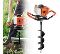 QianCruxtacy Auger Post Hole Digger 2/4 Stroke Gas Powered Earth Digger,High-Strength Alloy Drill Bit,Air-Cooled Engine,1.2l Large-Capacity Fuel Tank,For Fence Installation,Forestry Planting 199CC-8