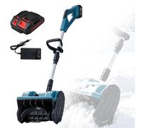 QianCruxtacy Battery Operated Snow Blower, for Elderly-Friendly 20 | Throws Snow Up to 8m, 30cm Clearing Width & 15cm Depth,2×3000mAh Batteries for 80 Min Runtime,with Wheels & Adjustable Handle