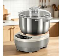 QianCruxtacy Dough Maker with Ferment Function, Stainless Steel Dough Maker Kitchen Bread Kneading Machine for Pizza, Microcomputer Timer Auto Stop, Top Lid with Water Adding Slot, Visible Cover 5L