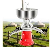 QianCruxtacy High-Speed Electric Milk Cream Centrifugal Separator, 304 Stainless Steel 50L/H 5L Bowl, 10500RPM Adjustable Consistency for Cream & Skim Milk, Low Noise 30W Motor,for Home and Farm Red
