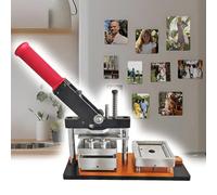 QianCruxtacy Square Button Maker Machine Kit for Fridge Magnets, Fridge Magnet Maker Machine, 50mm Professional Press with Paper Cutter & 100 Supplies, Create Photo Badges, Pins, And Custom Gifts A