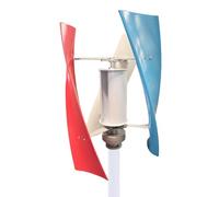 QianCruxtacy Vertical Helix Wind Turbine Generator Kit, Three Curved Nylon Fiber Blades, 360° Automatic Wind Direction Adaptation, for Home Yard, Rooftop & Outdoor Lighting Projects Multi-200W