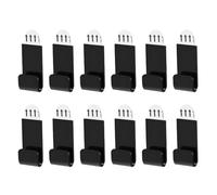 QianDanS 12 PCS Self-Adhesive Vinyl Wall Mounts, Drill-Free Storage Hanger, Music Album Cover Holder, Black Acrylic Display Shelves for Album, CD, Card & Magazine/Home & Office Decoration (Black)