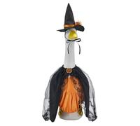 Qianderer 2Pcs Halloween Goose Decoration Outfits with Witch Tutu Dress,Hat, Fits 23 Inch Statues Porch Goose Costume, Outdoor Fall Patio Accessories Decor (Multicolor, M)