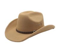 Qianderer Cowboy Hat for Men Women Lightweight Handcrafted Shapeable Wide Brim Durable Western Cowgirl Outback Hat (Khaki, ONE Size)