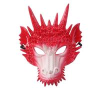 Qianderer Dragon Mask unisex-adult Medieval Fantasy Dragon Half Mask Dragon Costume Cosplay Mask Scary Animal Half Horrible Masquerade Mask for World Book Day & Halloween (Red, 28.5cm*21cm)