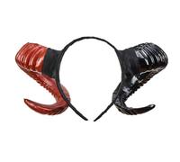 Qianderer Evil Witch Ridged Devil Ram Goat Horn Headband - Halloween (Black, One Size)