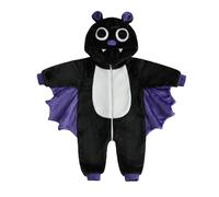 Qianderer Toddler Baby Black Cat Costume Hooded Jumpsuit Zipper Snowsuit Infant Boy Girl Halloween Costumes Fuzzy Warm Winter Clothes (Da Purple, 3-4T)