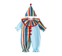 Qianderer Toddler Halloween Outfits Baby Boy Girl Clown Costume Funny Romper with Hat (Bb Multi-color, 6-12 Months)