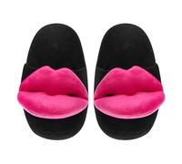 Qianderer Unisex Adult Funny Slippers Novelty Gag Gift Plush Slipper Warm Winter House Shoes Funny Slippers (Black 1, ONE SIZE)