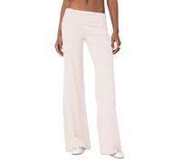Qianderer Women Flared Leggings Bell Bottom Pants High Waisted Stretch Slimming Solid Color Workout Gym Yoga Pants (Sa White, XL)