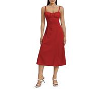 Qianderer Women Y2k Square Neck Bustier Long Dress Vintage Low Cut Sleeveless Summer Boho Midi Dress Corset Maxi Dress Going Out Sundress (Aa Red, S)