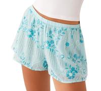 Qianderer Womens Sequin Sparkle Beaded Mini Shorts Y2k Low Rise Pearl Going Out Bottoms Summer Bling Glitter Pants Trendy Boxer Shorts (Ba Sky Blue, M)