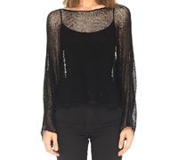 Qianderer Womens Sheer Poncho Shrug Bolero Shawl Knit Lightweight Shrug Cape Pullover Sweater Tops Summer Cover Up (Ba Black, ONE SIZE)