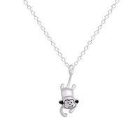 QIANDI Power Necklace 925 Sterling Silver Monkey Cute 3D Animal Necklace Pendant Charm for Women Girls Kids