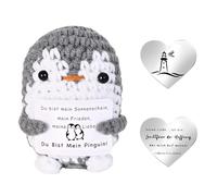 qianduoduo Positive Penguin I Love You Gifts for Girlfriend, Anniversary Gifts for Women Men, Valentine's Day Gift for Her Him, Pocket Hug Penguin