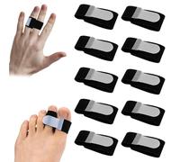 Qianeffort 10 Pack Finger Splints for Broken Finger Buddy Straps,Hammer Toe Straightener,Elastic Finger Straps With Padded for Injured Fingerand Toes