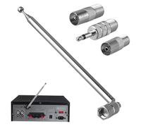 Qianeffort FM/DAB Radio Antenna, 75 Ohm, Silver, 76m Range, HiFi, Radio, AV Receiver Compatible, Easy to Install, Includes Adapters