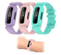 Qianeffort Silicone Straps Compatible with Fitbit Ace 3 for Kids,3 PCS Watchband Compatible with Ace 3 Fitbit,Silicone Wristband Replacement Straps for Kds Boys Girls